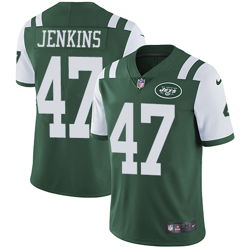 Nike Jets #47 Jordan Jenkins Green Team Color Men's Stitched NFL Vapor Untouchable Limited Jersey